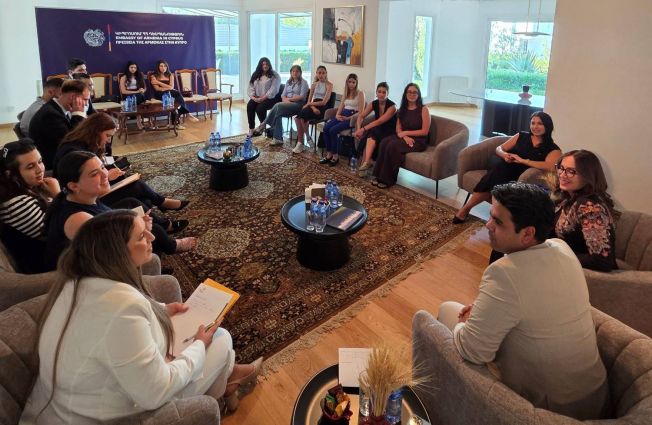 On 29 June the Embassy of the Republic of Armenia in Cyprus  hosted a discussion under the Ambassador Series  of the Cyprus Youth DiplomaCY NGO on Cyprus and Armenia Youth Democracy and European Aspirations